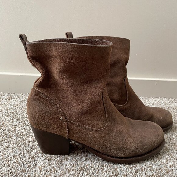 rag and bone | Brown Mercer Suede Slouch Ankle Boots - Size EU 37.5 - Picture 2 of 16